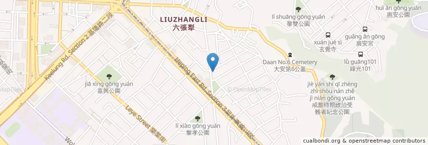 Mapa de ubicacion de 玖定食 en Tayvan, 新北市, Taipei, 大安區.