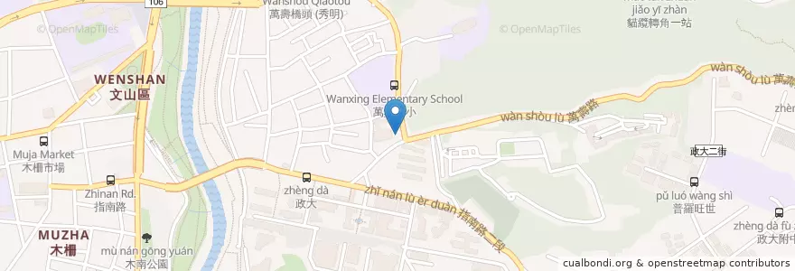 Mapa de ubicacion de 萬興分館 en Taiwan, 新北市, Taipé, 文山區.