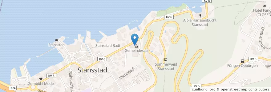 Mapa de ubicacion de Gemeindesaal en Schweiz/Suisse/Svizzera/Svizra, Nidwalden, Stansstad.