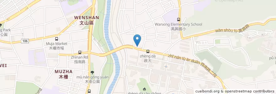 Mapa de ubicacion de 阿里郎韓國小吃 en Tayvan, 新北市, Taipei, 文山區.