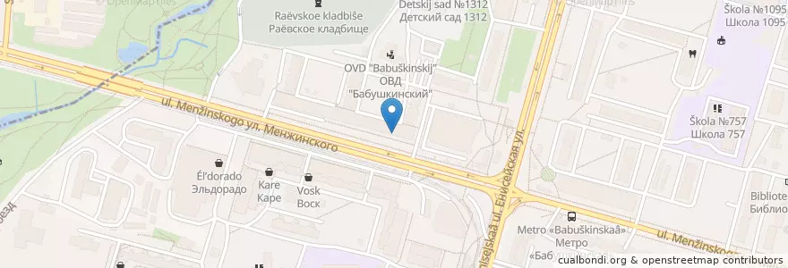 Mapa de ubicacion de Промсвязьбанк en Rússia, Distrito Federal Central, Москва, Северо-Восточный Административный Округ, Бабушкинский Район.