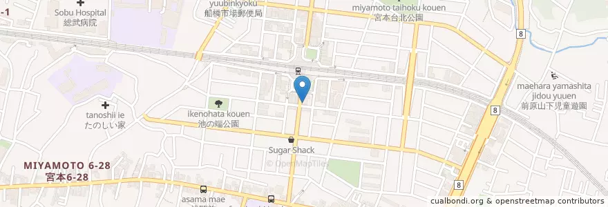 Mapa de ubicacion de さかもと眼科 en 일본, 지바현, 船橋市.