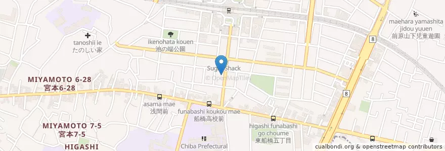 Mapa de ubicacion de おおすか整形外科 en اليابان, 千葉県, 船橋市.