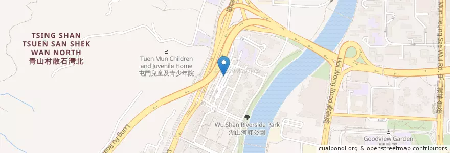 Mapa de ubicacion de 龍門居 Lung Mun Oasis en China, Hong Kong, Cantão, Novos Territórios, 屯門區 Tuen Mun District.
