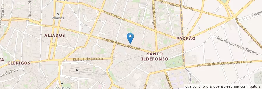 Mapa de ubicacion de Cinema Passos Manuel en Portugal, Norte, Área Metropolitana Do Porto, Porto, Porto, Cedofeita, Santo Ildefonso, Sé, Miragaia, São Nicolau E Vitória.