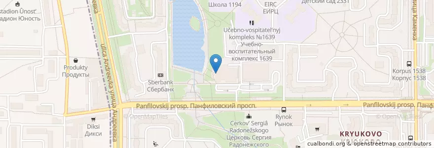 Mapa de ubicacion de Якитория en Russie, District Fédéral Central, Oblast De Moscou, Moscou, Зеленоградский Административный Округ, Район Крюково.