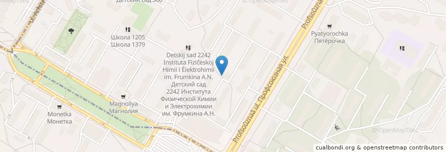 Mapa de ubicacion de Бенефис en Russie, District Fédéral Central, Moscou, Юго-Западный Административный Округ, Район Черёмушки.