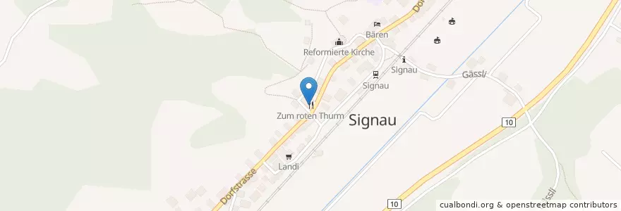 Mapa de ubicacion de Zum roten Thurm en Suiza, Berna, Verwaltungsregion Emmental-Oberaargau, Verwaltungskreis Emmental, Signau.