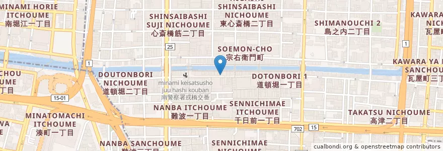 Mapa de ubicacion de 焼肉いろりや en Jepun, 大阪府, 大阪市, 中央区.