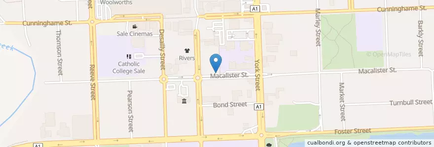 Mapa de ubicacion de Macalister Cafe en Австралия, Виктория, Shire Of Wellington.