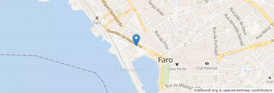 Mapa de ubicacion de BPI - Faro Av. Republica en البرتغال, الغرب, الغرب, فارو, فارو, فارو.