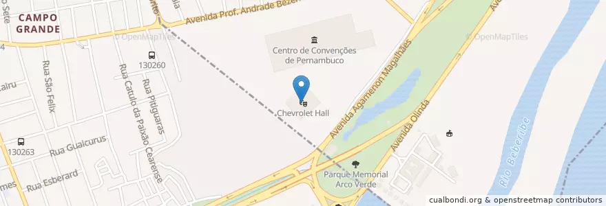 Mapa de ubicacion de Classic Hall en 巴西, 东北部, 伯南布哥, Região Geográfica Intermediária Do Recife, Região Geográgica Imediata Do Recife, Região Metropolitana Do Recife, 奧林達, 累西腓.