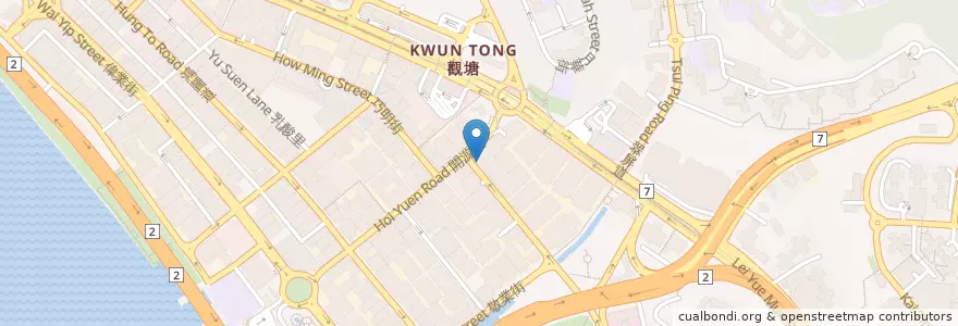Mapa de ubicacion de 觀塘廣場停車場 Kwun Tong Plaza Car Park en 중국, 광둥성, 홍콩, 가우룽, 신제, 觀塘區 Kwun Tong District.