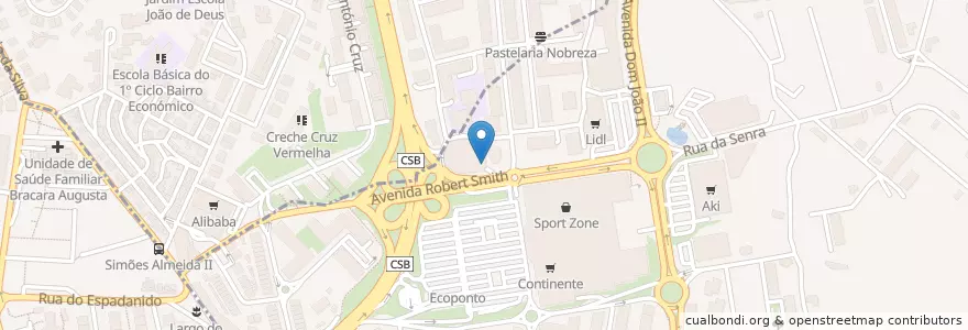 Mapa de ubicacion de Cosy Sushi Bar en البرتغال, المنطقة الشمالية (البرتغال), براغا, كافادو, براغا.