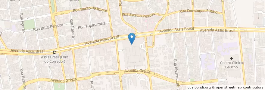 Mapa de ubicacion de Cinespaço Wallig en Brasilien, Süden, Rio Grande Do Sul, Região Metropolitana De Porto Alegre, Região Geográfica Intermediária De Porto Alegre, Região Geográfica Imediata De Porto Alegre, Porto Alegre.