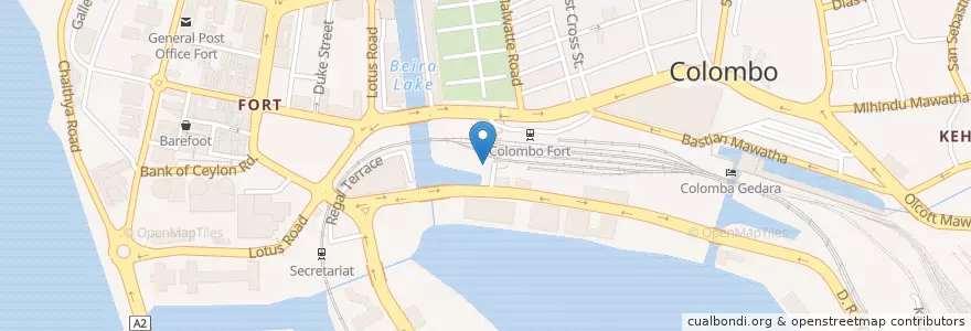 Mapa de ubicacion de Commercial bank en سری‌لانکا, බස්නාහිර පළාත, කොළඹ දිස්ත්‍රික්කය, Colombo.