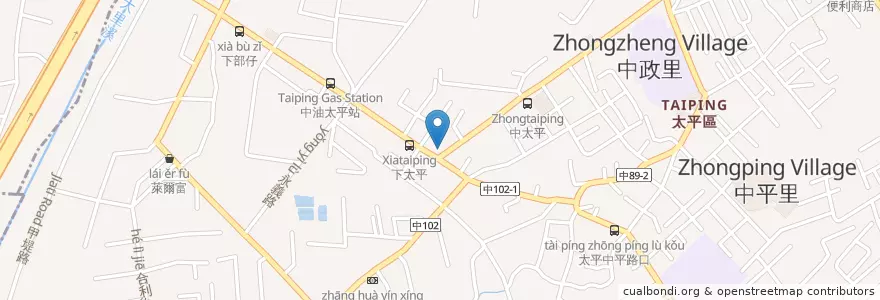 Mapa de ubicacion de 台南魯肉飯 en Taiwán, Taichung, 太平區.