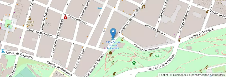Mapa de ubicacion de 233 - Carrer Nou de la Rambla en Espagne, Catalogne, Barcelone, Barcelonais, Barcelone.