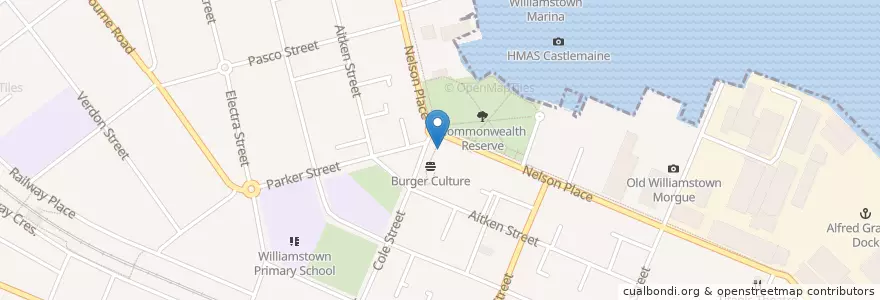 Mapa de ubicacion de Alexanders Williamstown en Australia, Victoria, City Of Hobsons Bay.