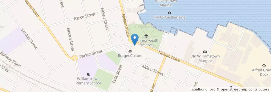 Mapa de ubicacion de Atomic Bar en Australien, Victoria, City Of Hobsons Bay.