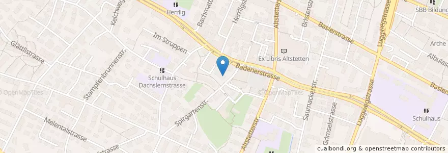Mapa de ubicacion de Residenz Café Spirgarten en Schweiz/Suisse/Svizzera/Svizra, Zürich, Bezirk Zürich, Zürich.
