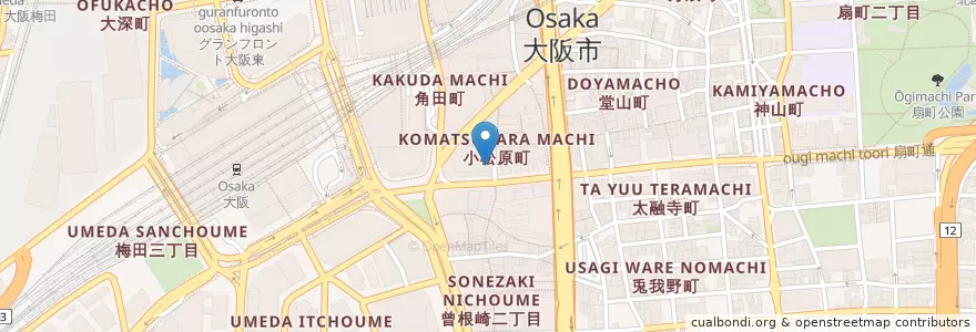 Mapa de ubicacion de Yukari en Japan, Osaka Prefecture, Osaka, Kita Ward.