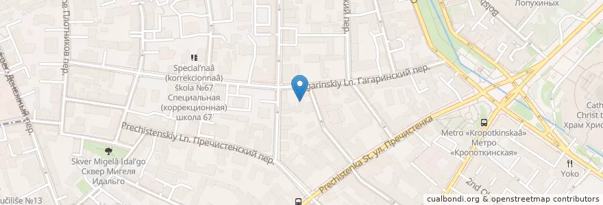 Mapa de ubicacion de Эларджи en Rusland, Centraal Federaal District, Moskou, Центральный Административный Округ, Район Хамовники.