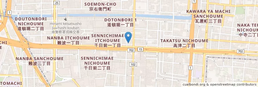 Mapa de ubicacion de 香港楼 en Japan, 大阪府, Osaka, 中央区.
