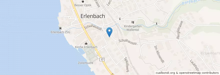 Mapa de ubicacion de Gemeindebibliothek Erlenbach en İsviçre, Zürih, Bezirk Meilen, Erlenbach (Zh).