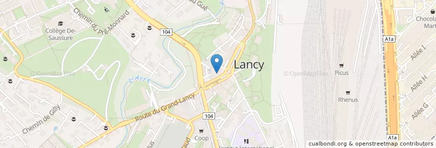 Mapa de ubicacion de Auberge du Grand-Lancy en Suisse, Genève, Genève, Lancy.
