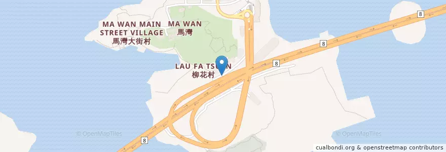 Mapa de ubicacion de 馬灣 (珀欣路) Ma Wan (Pak Yan Road) en 中国, 香港 Hong Kong, 广东省, 新界 New Territories, 荃灣區 Tsuen Wan District.