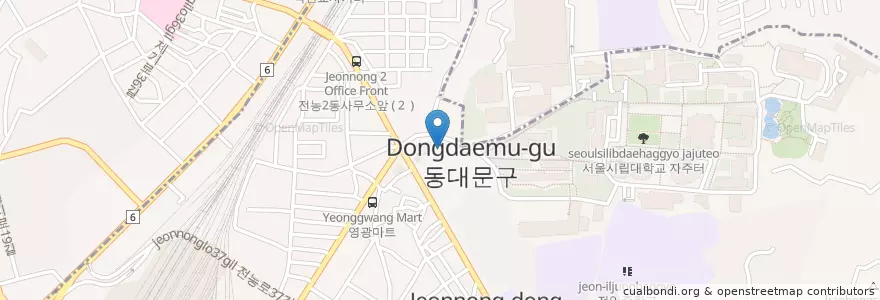 Mapa de ubicacion de 탑PC방 en Zuid-Korea, Seoel, 동대문구, 전농1동.