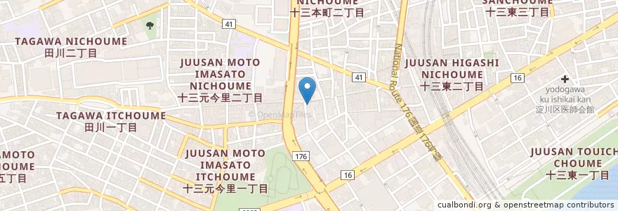 Mapa de ubicacion de サンドラッグ en Japon, Préfecture D'Osaka, 大阪市, 淀川区.