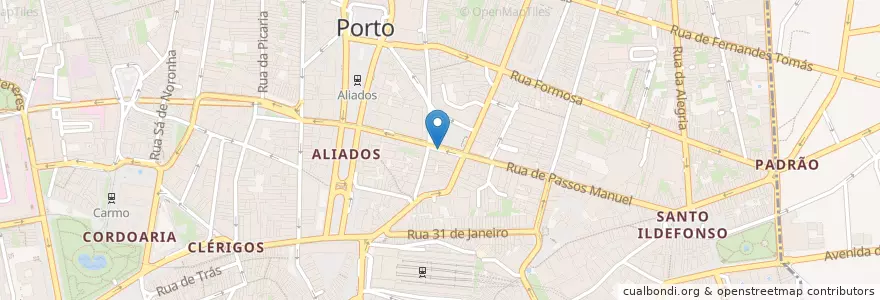 Mapa de ubicacion de Parque de Estacionamento Dom João I en 포르투갈, 노르트 지방, Área Metropolitana Do Porto, 포르투, Porto, Cedofeita, Santo Ildefonso, Sé, Miragaia, São Nicolau E Vitória.