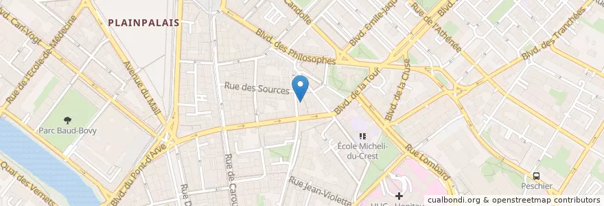 Mapa de ubicacion de Restaurant des Philosophes en Switzerland, Geneva, Geneva, Geneva.