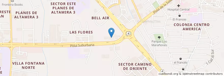 Mapa de ubicacion de BAC en Nicaragua, Departamento De Managua, Managua (Municipio).