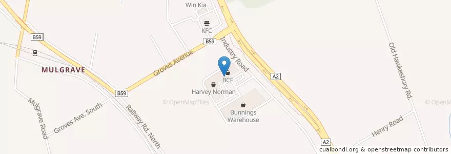 Mapa de ubicacion de Goodprice Pharmacy Warehouse en Australië, Nieuw-Zuid-Wales, Hawkesbury City Council, Sydney.