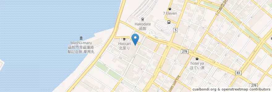 Mapa de ubicacion de ぶっかけ en Jepun, 北海道, 渡島総合振興局, 函館市.