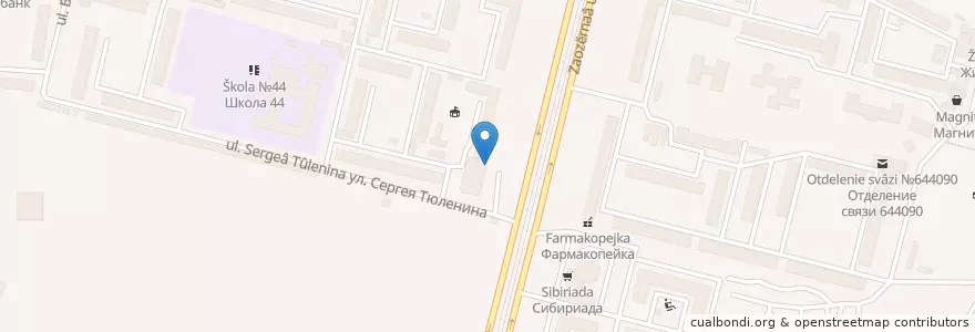 Mapa de ubicacion de Пункт полиции "Заозерный" en ロシア, シベリア連邦管区, オムスク州, オムスク地区, オムスク管区.