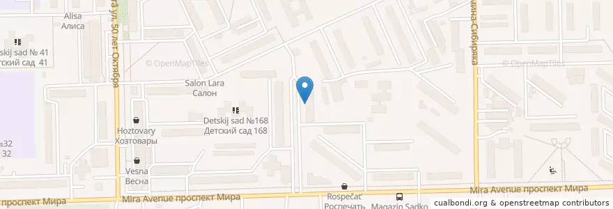 Mapa de ubicacion de Участковый пункт полиции ОП 8 en Rusia, Distrito Federal De Siberia, Omsk, Омский Район, Городской Округ Омск.