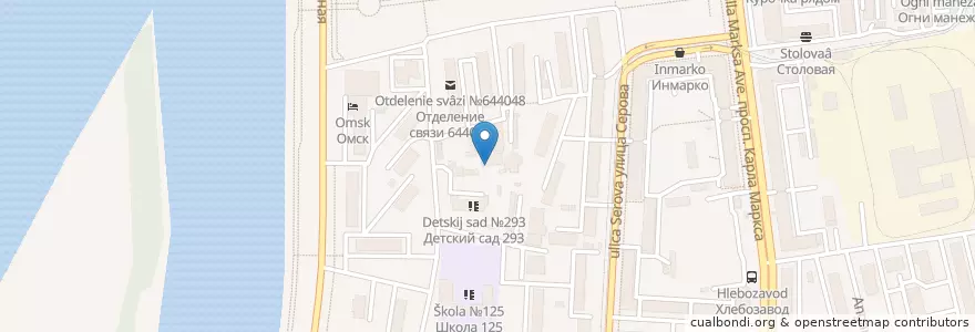 Mapa de ubicacion de Участковый пункт полиции ОП 4 en Rússia, Distrito Federal Siberiano, Омская Область, Омский Район, Городской Округ Омск.