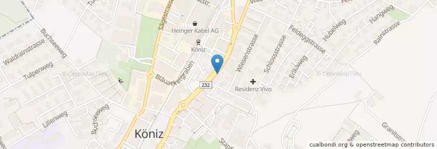 Mapa de ubicacion de Pizzeria Babylon en Zwitserland, Bern/Berne, Verwaltungsregion Bern-Mittelland, Verwaltungskreis Bern-Mittelland, Köniz.