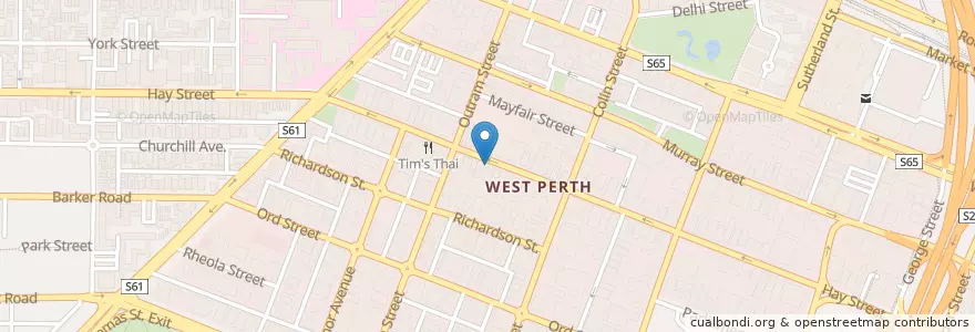 Mapa de ubicacion de Westpac Bank en Australia, Australia Occidental, City Of Perth.