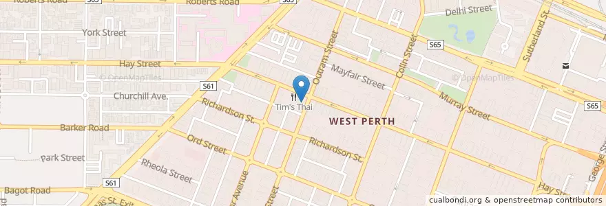 Mapa de ubicacion de Miss Maud en Australia, Australia Occidental, City Of Perth.