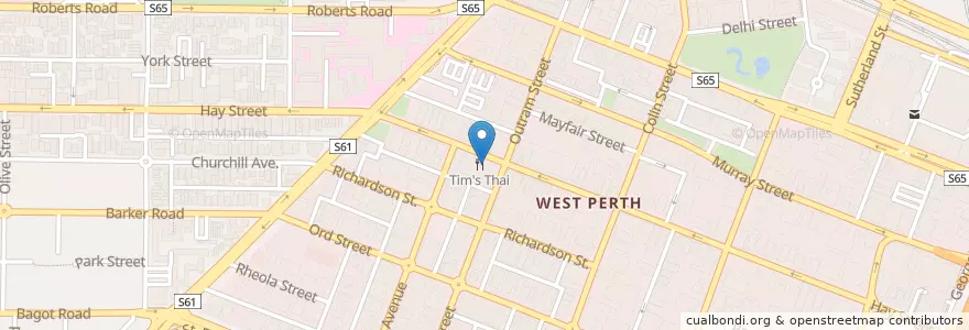 Mapa de ubicacion de The Green Umbrella en Australia, Western Australia, City Of Perth.