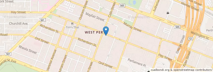 Mapa de ubicacion de Bankwest en Австралия, Западная Австралия, City Of Perth.