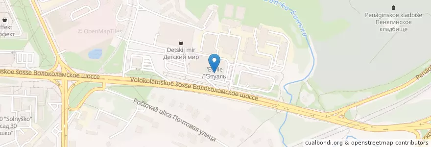 Mapa de ubicacion de Mori cinema en روسيا, Центральный Федеральный Округ, محافظة موسكو, Городской Округ Красногорск.