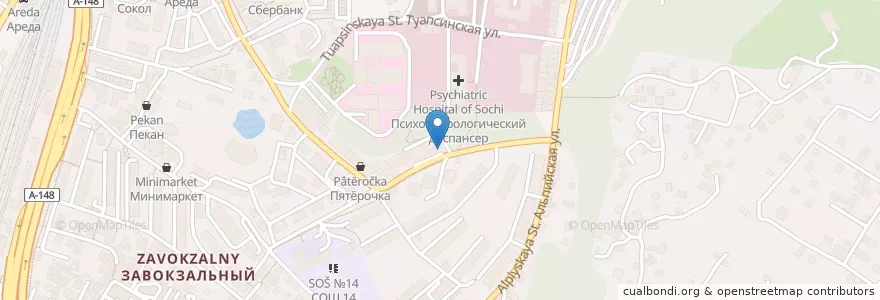 Mapa de ubicacion de Чайхана Хурма en 러시아, 남부연방관구, Краснодарский Край, Городской Округ Сочи.