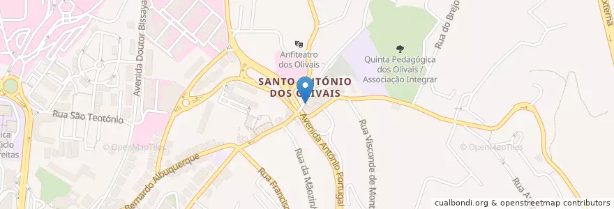 Mapa de ubicacion de Santo António en ポルトガル, Centro, Baixo Mondego, Coimbra, Coimbra, Santo António Dos Olivais.