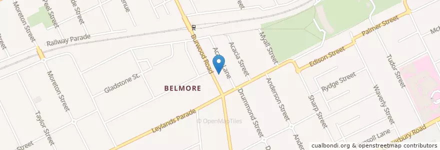 Mapa de ubicacion de Belmore RSL en Australië, Nieuw-Zuid-Wales, Canterbury-Bankstown Council, Sydney.